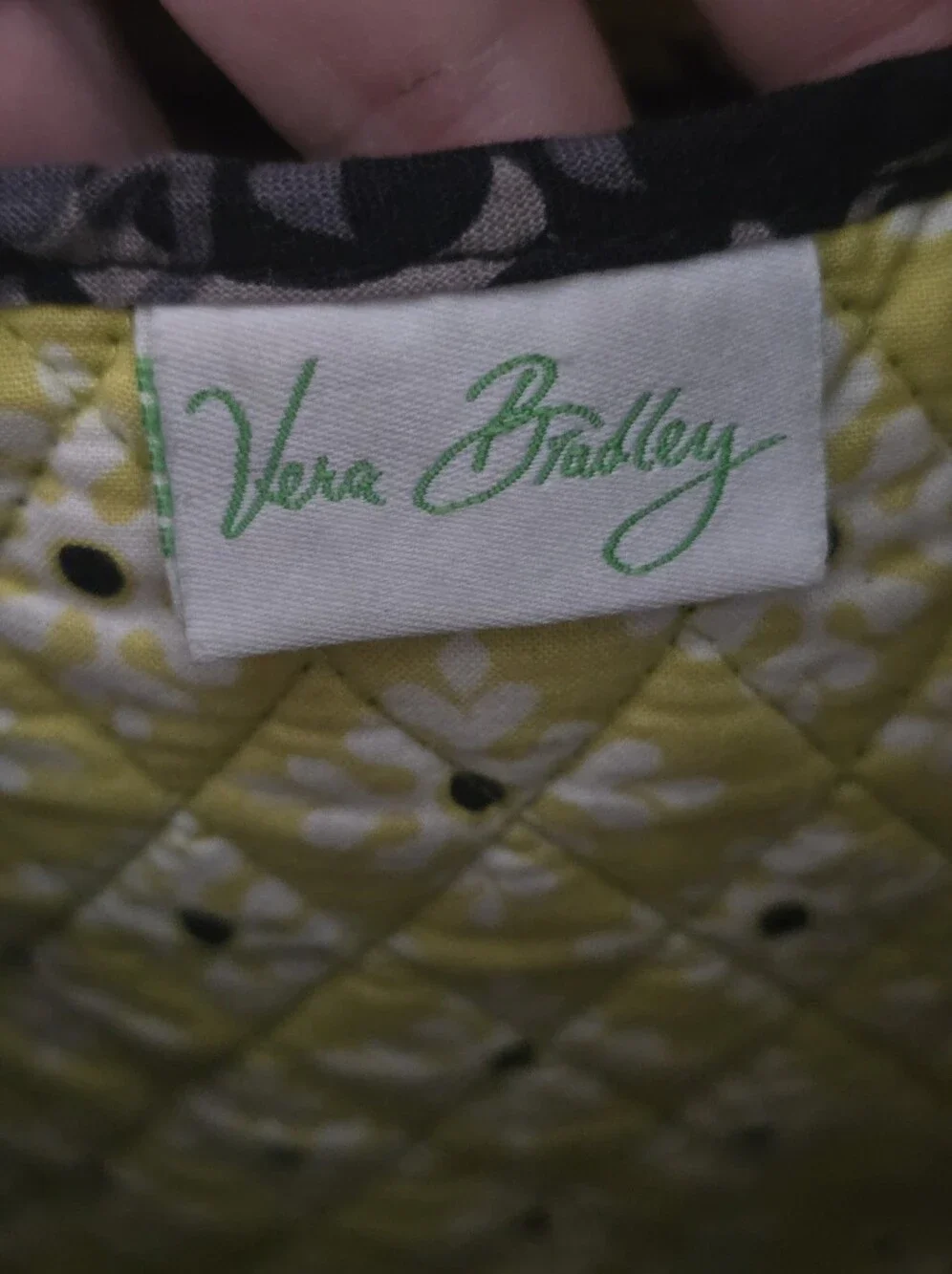 Vera Bradley Baroque Quilted Floral Print Tote Bag in Yellow, Black & White